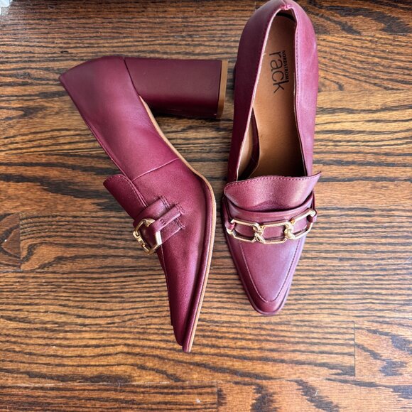 Nordstrom Rack Burgundy Loafer Heels - Picture 3 of 6